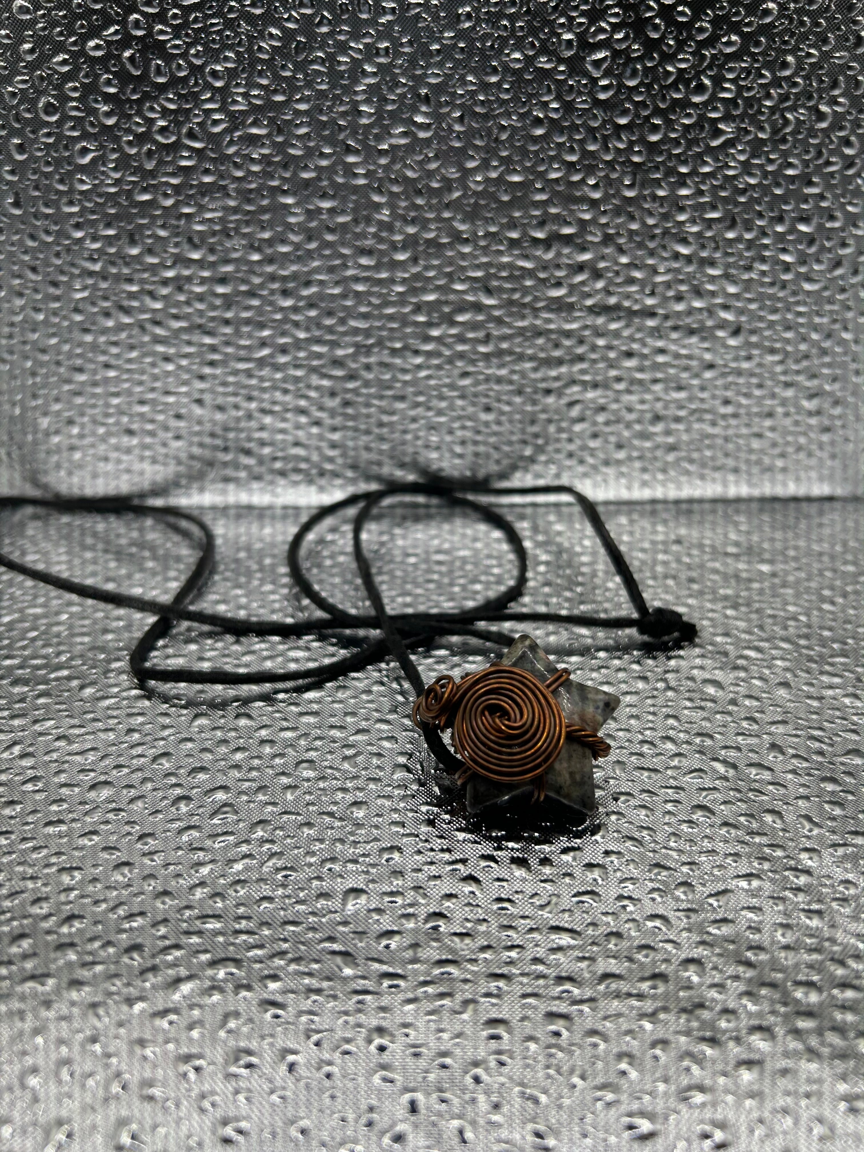 16" Spiritual Star Stone Pendant  with copper